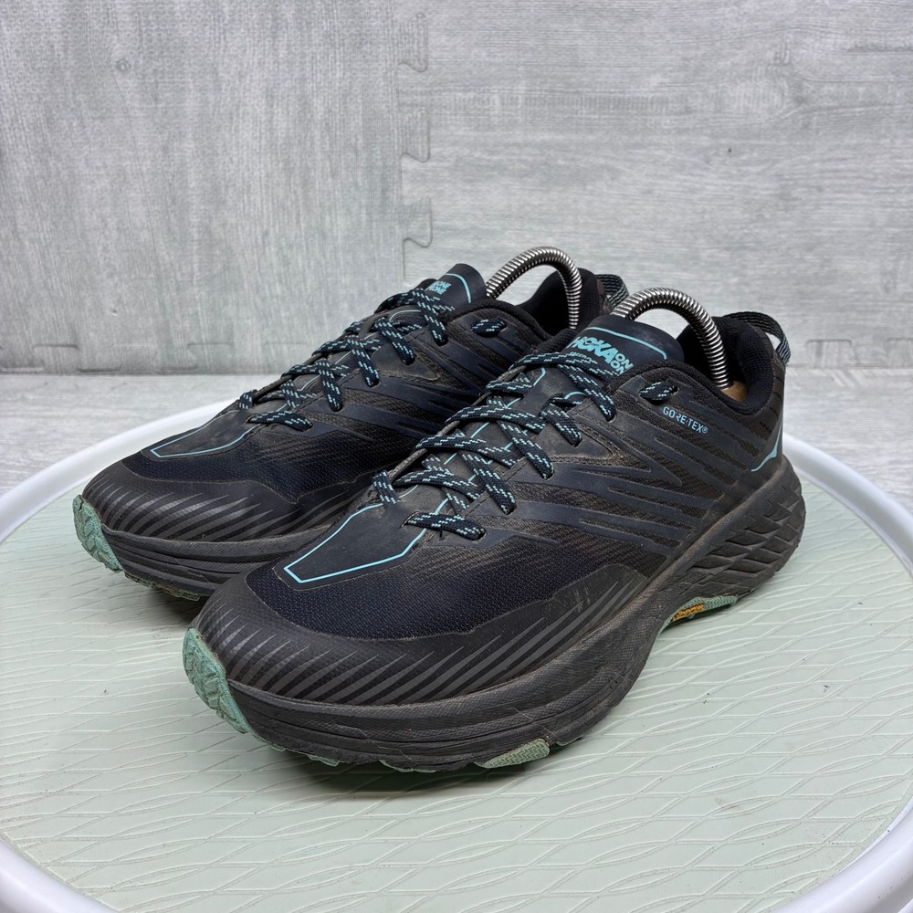 Hoka Speedgoat 4 GTX Shoes Women's 9.5 Black Gore-Tex Trail Running 1106531 ADGG